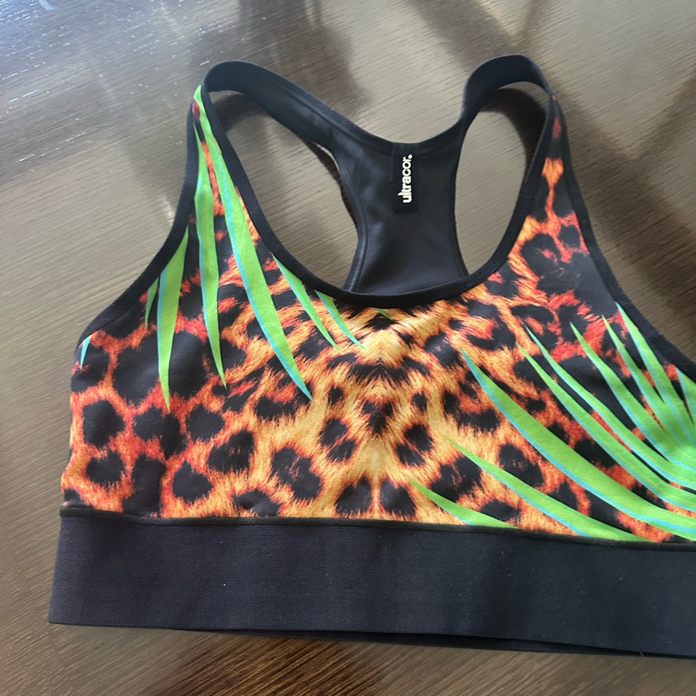 Ultracor Orange Black Crop Top Leopard Print
